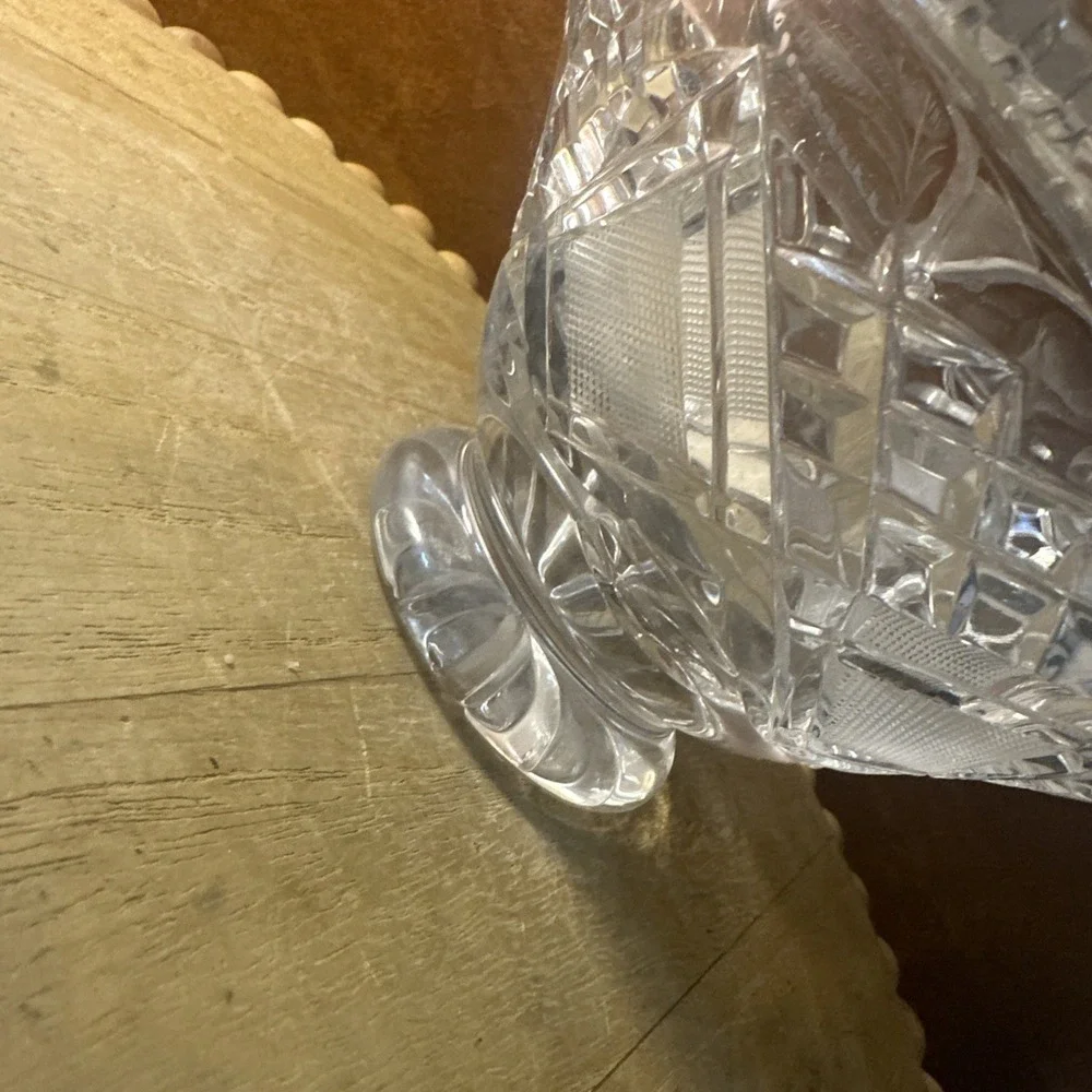 Vintage Clear Cut Crystal Candy Dish Lidded 1950's